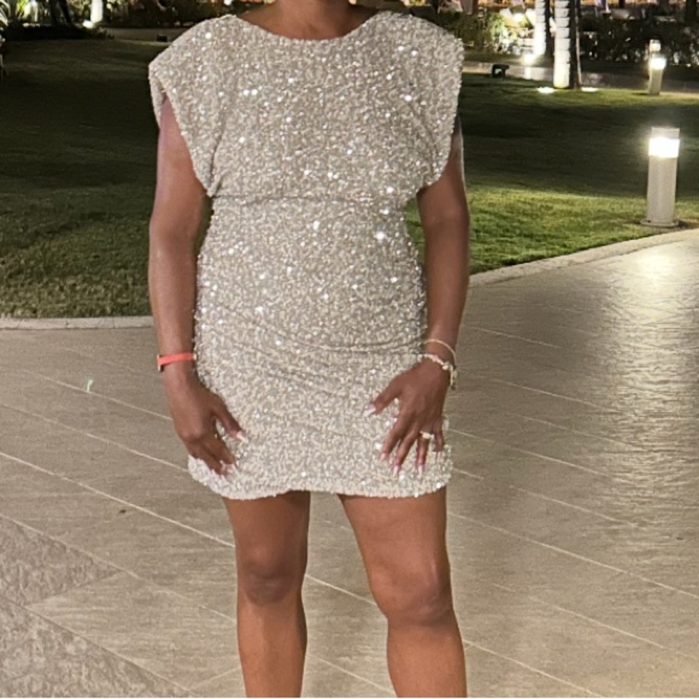 Silver Sequin Dress